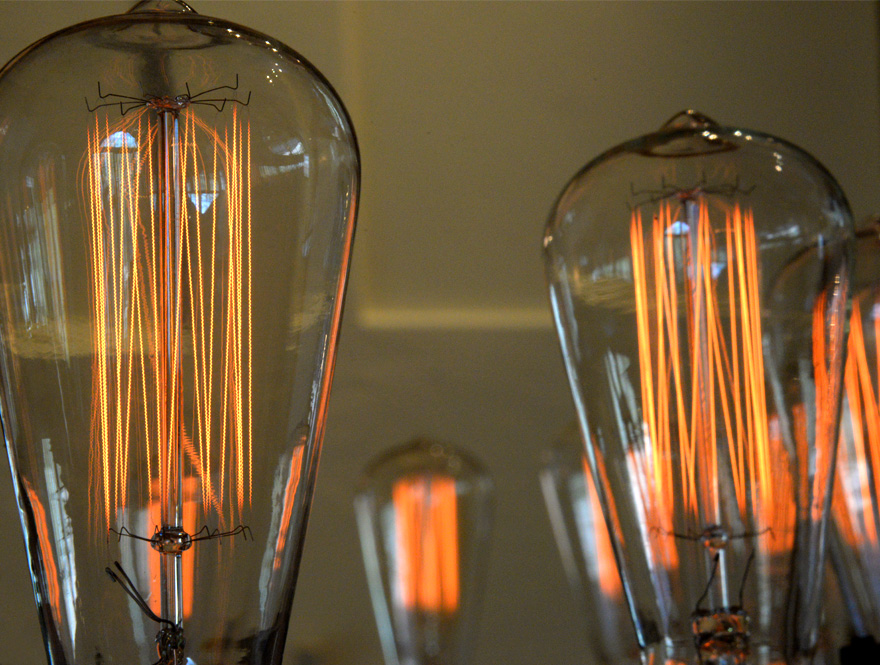 Image of elegant nostalgic lightbulbs