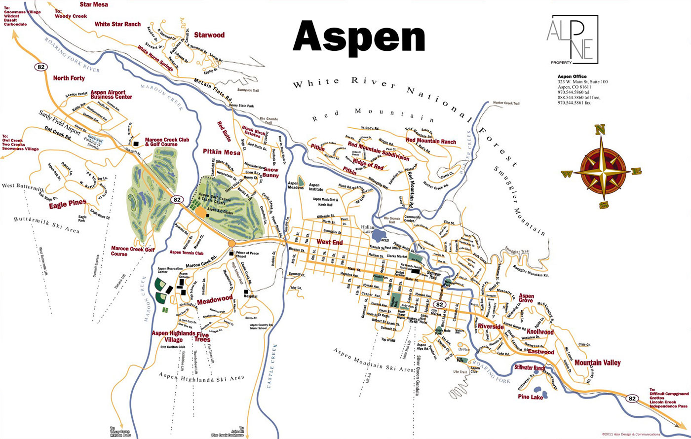 Aspen Map Alpine Property